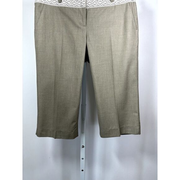 ROBERT RODRIGUEZ Women's Lace Trim Clam Digger Trouser Pants Tan Size 6 - Picture 4 of 12